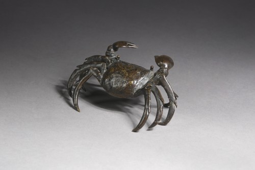 Petit crabe en bronze, Italie du Nord fin du XVIe siècle - Sculpture Style 