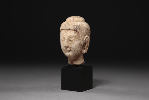 China Sui Dynasty, Marble Buddha Head - Asian Works of Art Style 