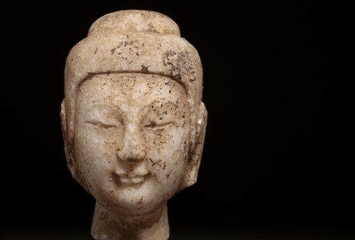 China Sui Dynasty, Marble Buddha Head - 