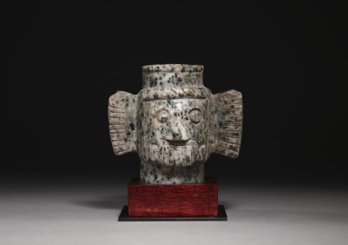 Tête du Dieu Tlaloc,culture Mixtèque 1250-1520 Ap. J.-c. - Archéologie Style 