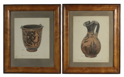 Watercolors Depicting Two Ancient Greek Ceramics