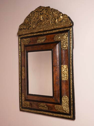 Miroir du XVIIe siècle en ronce de noyer - Miroirs, Trumeaux Style Louis XIV