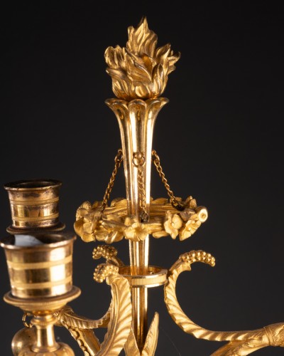 Pair of Directoire period candelabras - Lighting Style Directoire