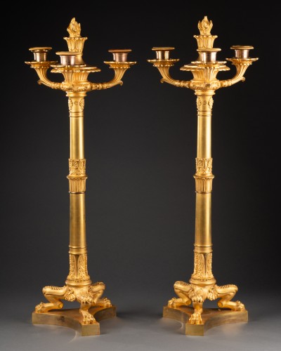 Antiquités - Pair of Directoire period candelabras