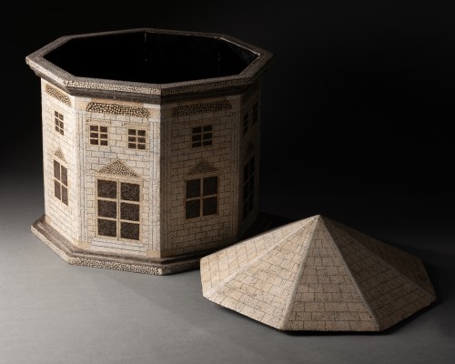 Pavilion-shaped papier-mâché box, beginning of the 20th century - 