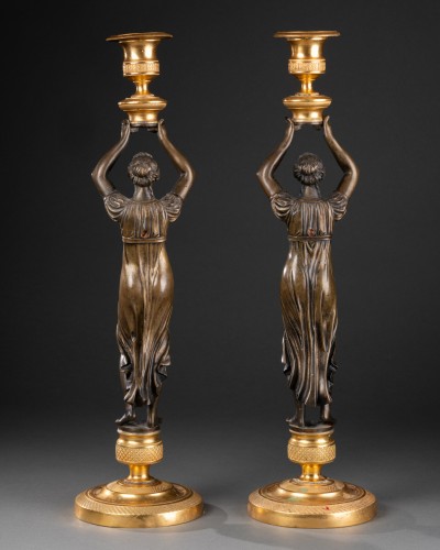 Pair of candlesticks Directoire period  - 