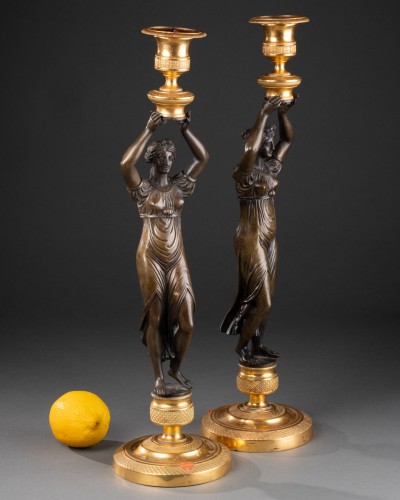 18th century - Pair of candlesticks Directoire period 