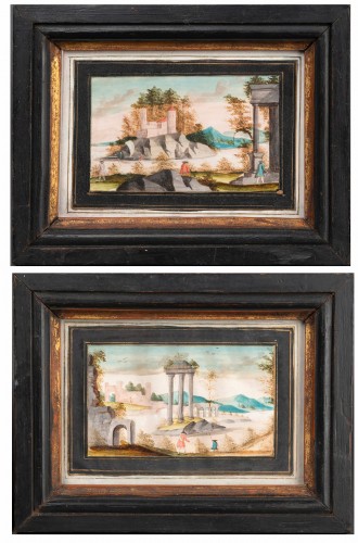 Paire d'aquarelle du XVIIIe siècle (vers 1750)