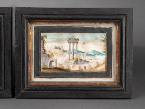 Paintings & Drawings  - Pair of 18th-century watercolors (circa 1750)