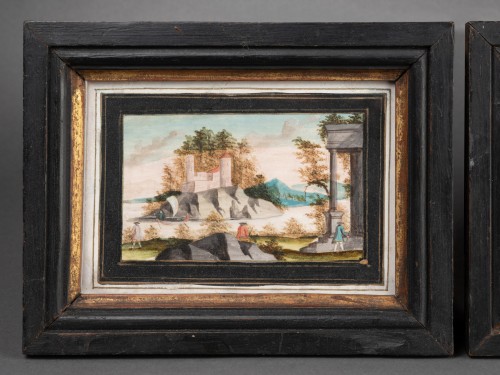 Pair of 18th-century watercolors (circa 1750) - 