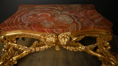 Console de la sculpture « L’Enfant Jésus endormi » de Filippo Parodi - Mobilier Style Louis XIV