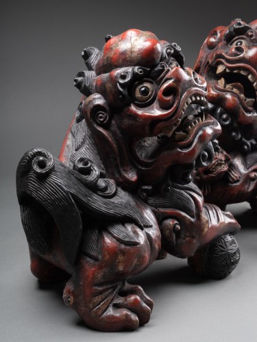 Asian Works of Art  - Pair of Foo Dogs, late 19th century, Nepal