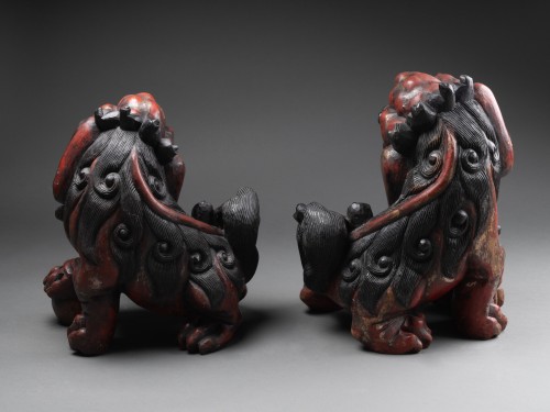 19th century - Pair of Foo Dogs, late 19th century, Nepal