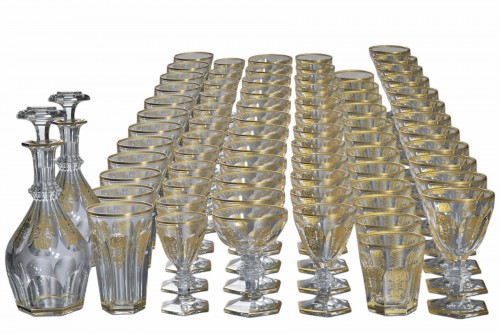 Baccarat - Set of 72 Glasses and Two Decanters from the Empire Harcourt Collection 