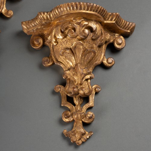 Wall brackets pair Louis XIV period 18th century - Decorative Objects Style Louis XIV