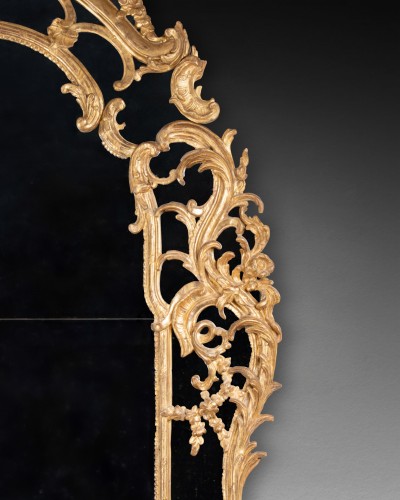 Grand miroir à pare closes milieu du XVIIIe siècle - Miroirs, Trumeaux Style Louis XV