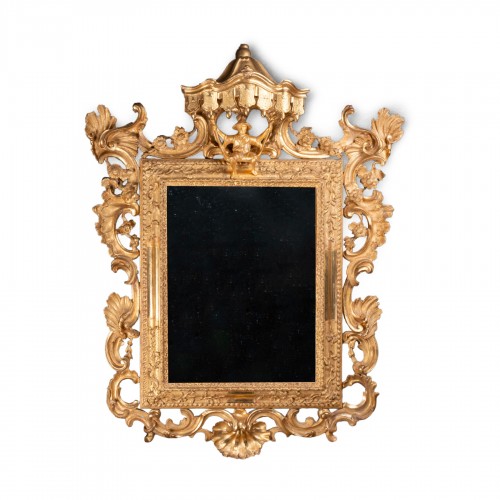 Gilded wood mirror mid 18th century