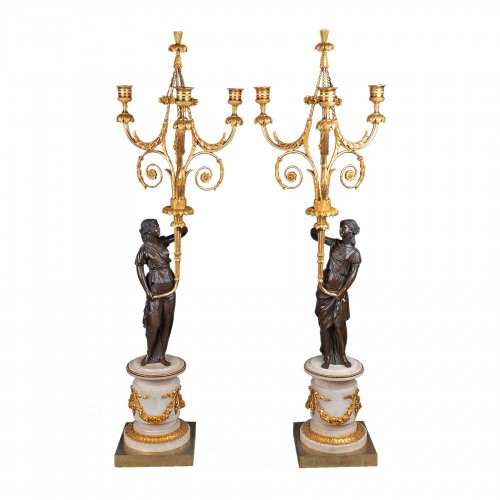 Large candelabras pair Louis XVI period late 18th century