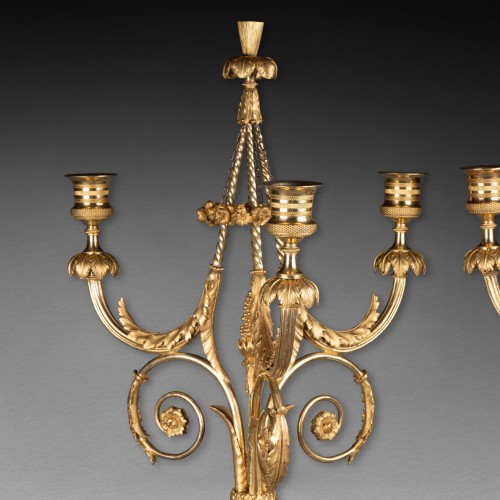 Luminaires Bougeoirs et Chandeliers - Paire de grands candélabres époque Louis XVI fin du XVIIIe siècle