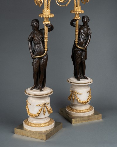 18th century - Large candelabras pair Louis XVI period late 18th century