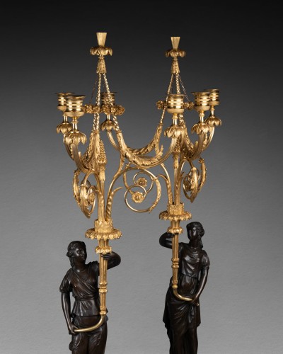 Large candelabras pair Louis XVI period late 18th century - Louis XVI