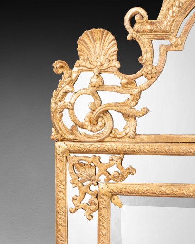 Pare closes mirror Louis XIV period early 18th century - Mirrors, Trumeau Style Louis XIV