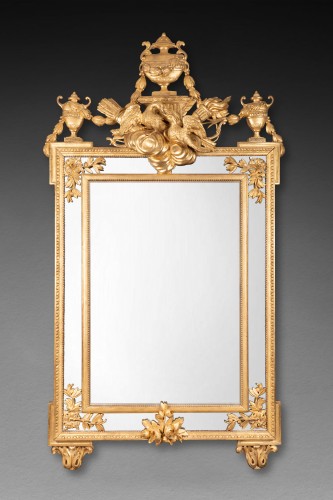 Louis XVI Gilt wood mirror - Mirrors, Trumeau Style Louis XVI