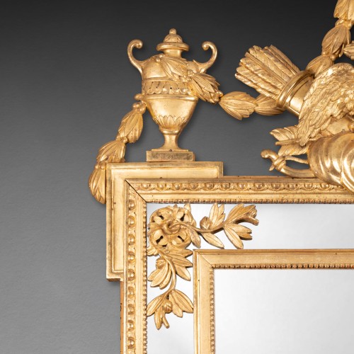 18th century - Louis XVI Gilt wood mirror