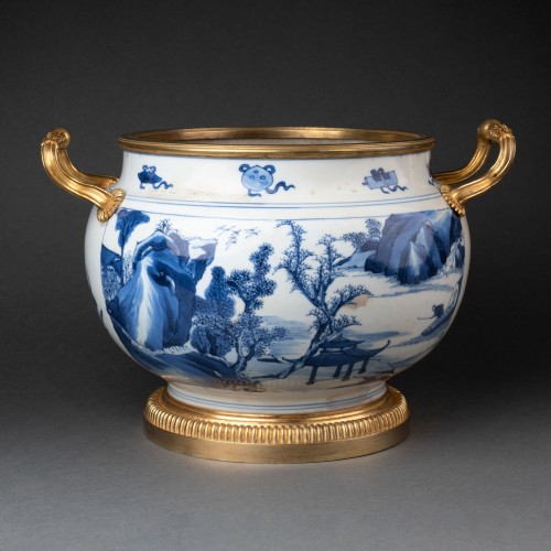 Coupe en porcelaine de Chine période Kangxi fin XVIIe début XVIIIe siècle - Céramiques, Porcelaines Style Louis XIV