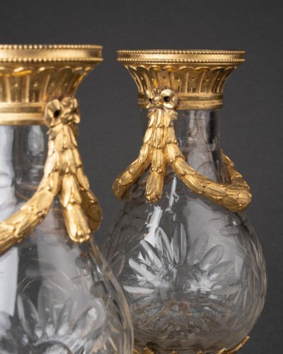 Antiquités - Cut crystal small vases Louis XVI period 18th century