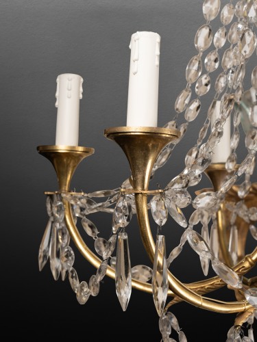 Lighting  - Crystal and bronze chandelier Directoire period late 18th century