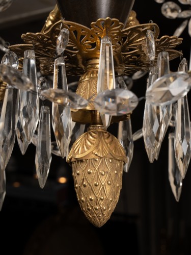 Crystal and bronze chandelier Directoire period late 18th century - 