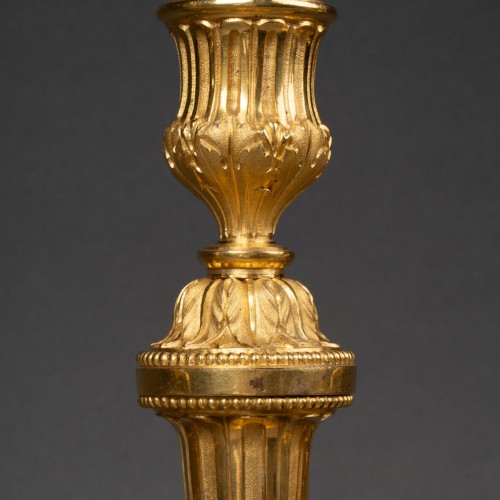 18th century - Three lights candlesticks pair Louis XVI period late 18t century