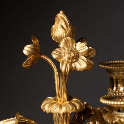 Louis XVI - Three lights candlesticks pair Louis XVI period late 18t century