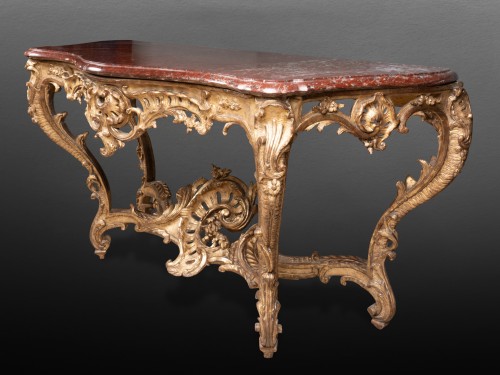 Big console Louis XV period mid 18th century - Furniture Style Louis XV