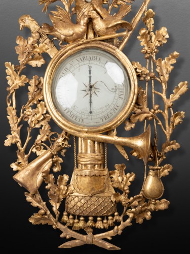 Gilded wood barometer Louis XVI period - Decorative Objects Style Louis XVI