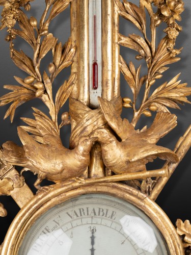 18th century - Gilded wood barometer Louis XVI period