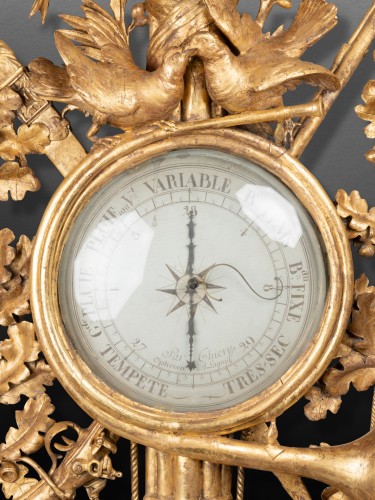 Gilded wood barometer Louis XVI period - Louis XVI