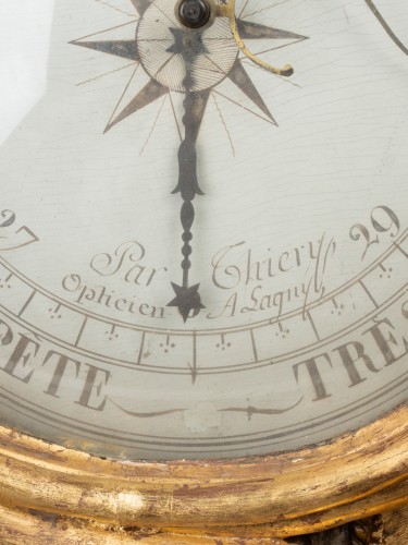 Louis XVI - Gilded wood barometer Louis XVI period