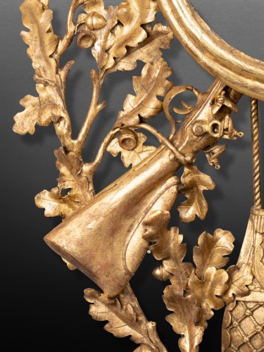 Antiquités - Gilded wood barometer Louis XVI period