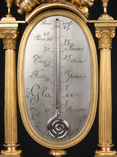 Gilded bronze thermometer Louis XVI period second half 18th century - 