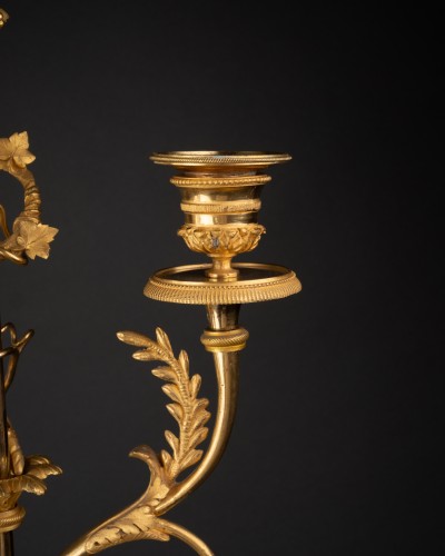 Pair of pair Louis XVI Three lights candlesticks - Louis XVI