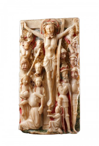 Crucifixion, relief sculpté en albâtre