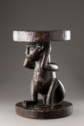 Art Tribal  - Tabouret de prestige "Caryatide"