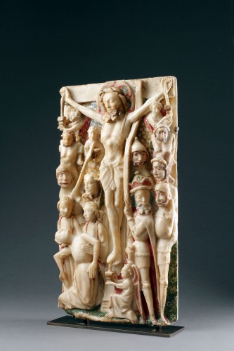 Très beau relief sculpté de la Crucifixion, Nottingham, Angleterre Vers 1450 - 1470 - Art sacré, objets religieux Style 