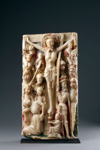 Art sacré, objets religieux  - Très beau relief sculpté de la Crucifixion, Nottingham, Angleterre Vers 1450 - 1470