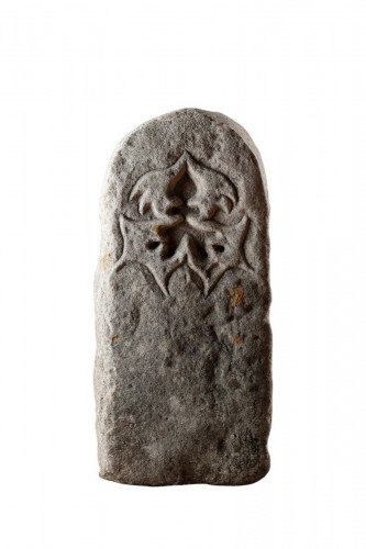 A Rare Standing Stone / Slab / Marker with ‘Triskele’ Low Relief Design 