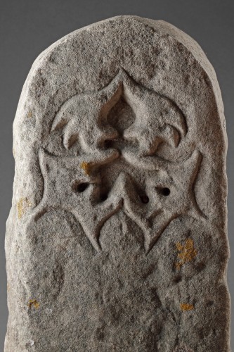 A Rare Standing Stone / Slab / Marker with ‘Triskele’ Low Relief Design  - Ancient Art Style 