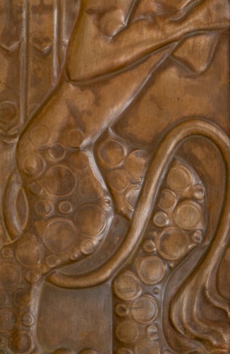 20th century - Pair of Jugendstil panels “Griffins” by Georg Klimt ca. 1904