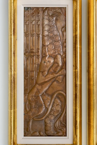 Antiquités - Pair of Jugendstil panels “Griffins” by Georg Klimt ca. 1904